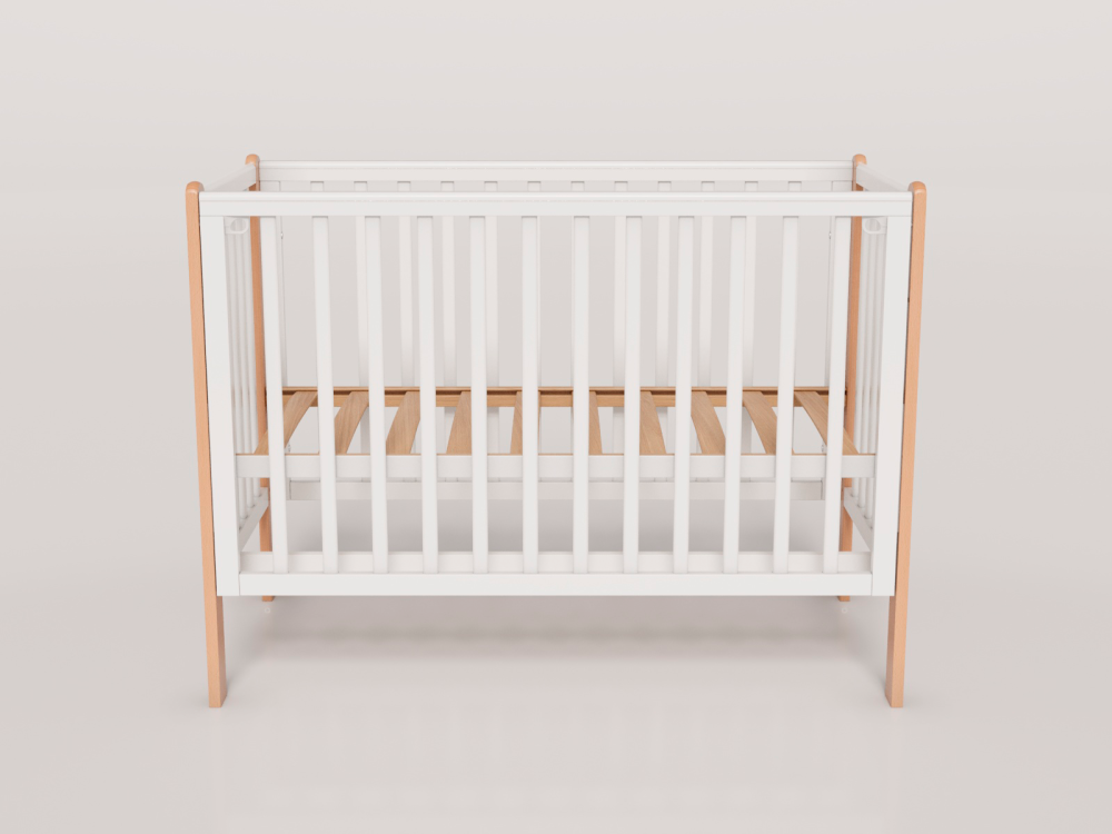 OLANT BABY кровать детская с маятником Bliss белый/бук - фото  7