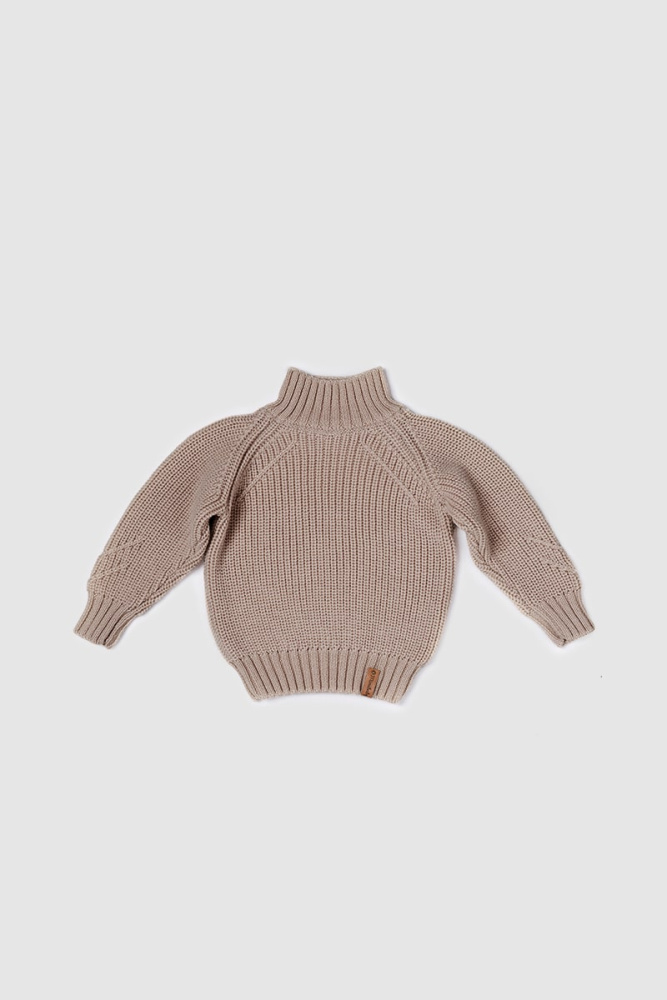 Mimibaby свитер 100% шерсть с воротом цвет кофейный