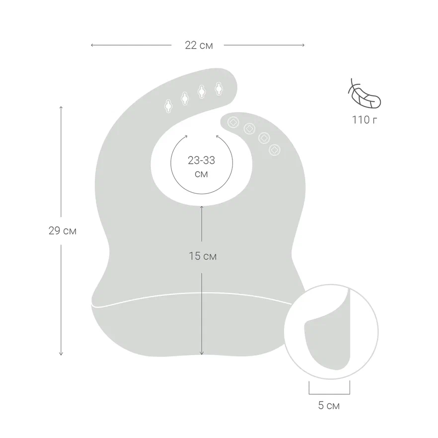 Edda нагрудник силиконовый Птички, Шалфей - фото  7