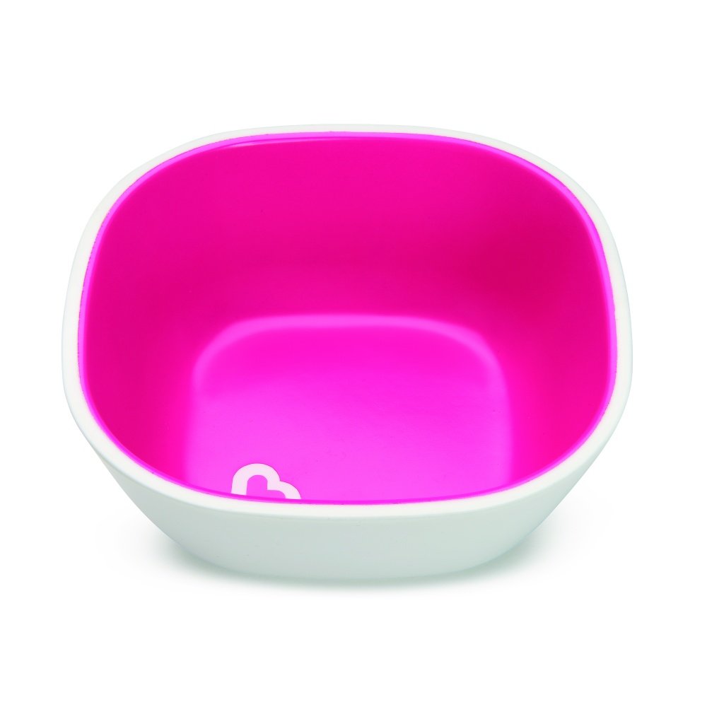 Munchkin тарелка миска детская  Splash™ набор 2шт. с 6 мес., розовая фиолетовая
