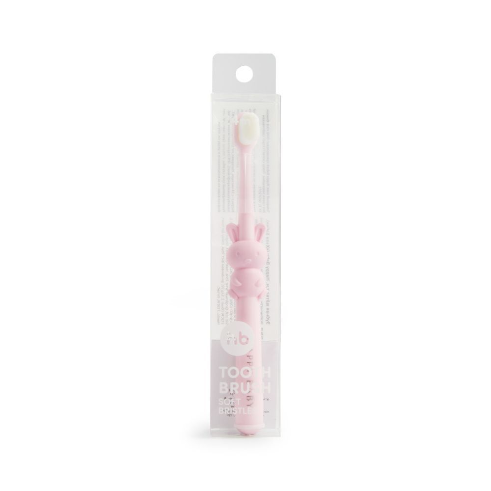 Happy Baby зубная щетка детская заяц, розовый - фото  3