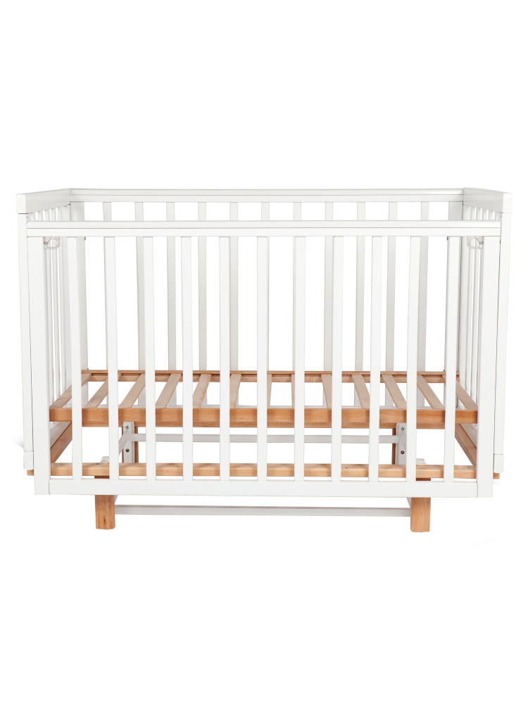 LIEL кровать с маятником приставная Union белый/натуральный - фото  6