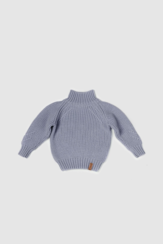 Mimibaby свитер 100% шерсть с воротом цвет дымчатый