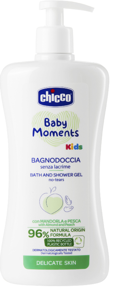 Chicco пена для ванны-гель для душа 2-в-1 500 мл Baby Moments Kids