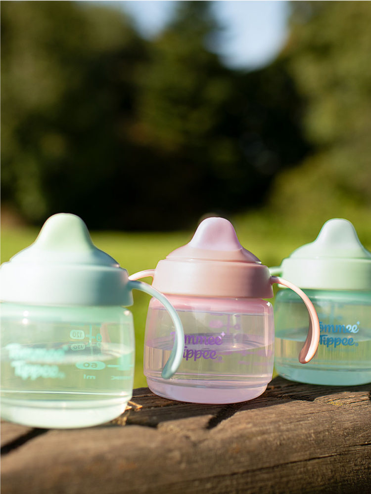 Tommee Tippee поильник Starter, с носиком и ручками, 150 мл, 4 м+, голубой - фото  11