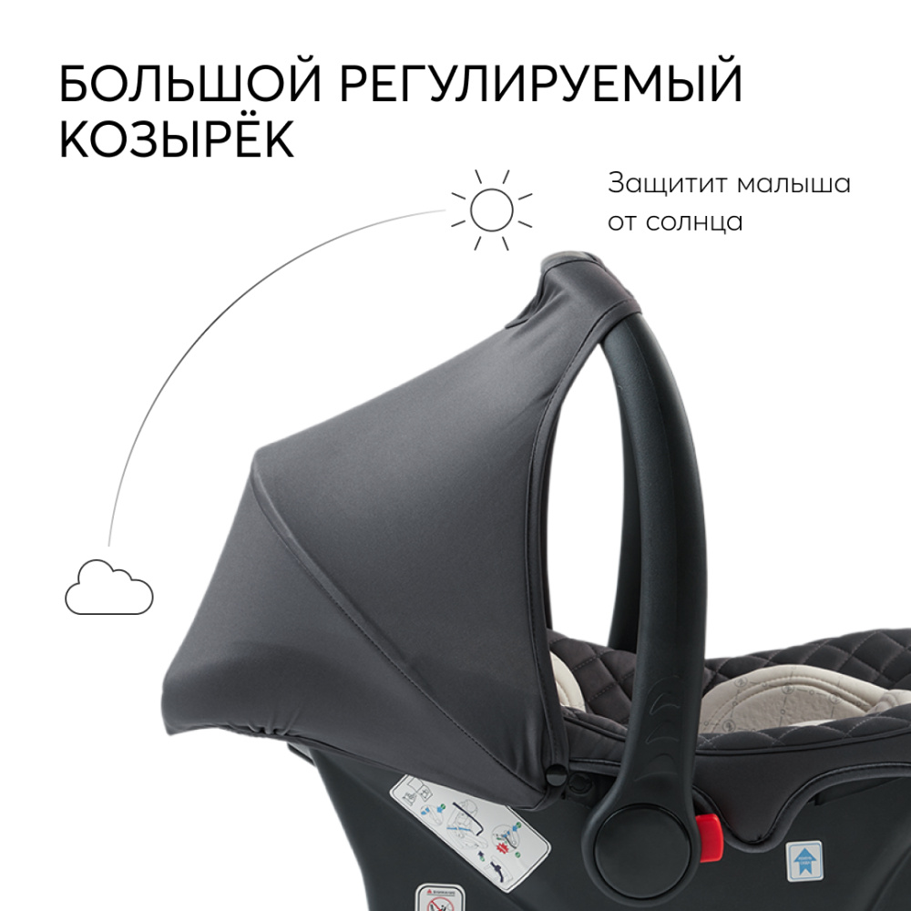 Happy Baby автокресло 0+ SKYLER V2 dark grey (0-12 мес, до 13 кг) - фото  8