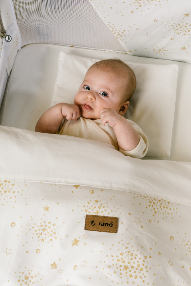 JANE кровать приставная 0+ с комплектом постельного белья Baby Side, Vichy Pearl - фото  12