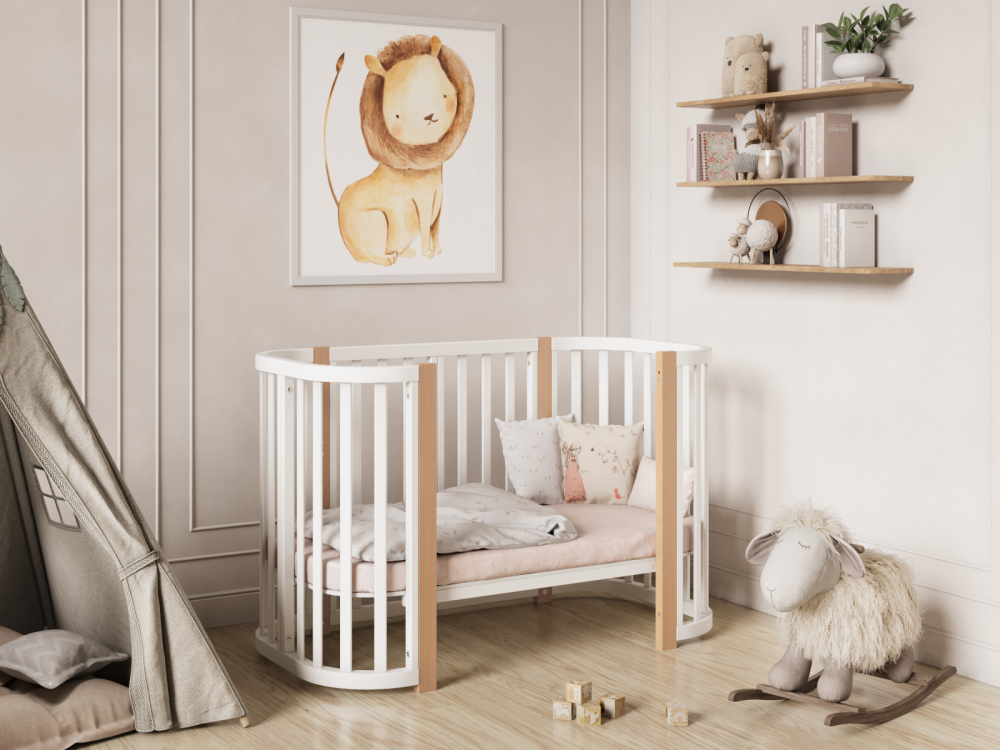 OLANT BABY кровать-трансформер с маятником Vila кашемир - фото  6