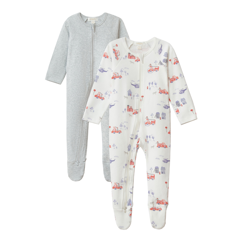 Babybu набор комбинезон на молнии 2 штуки 100% Органический хлопок ПИМА trunk - фото  1