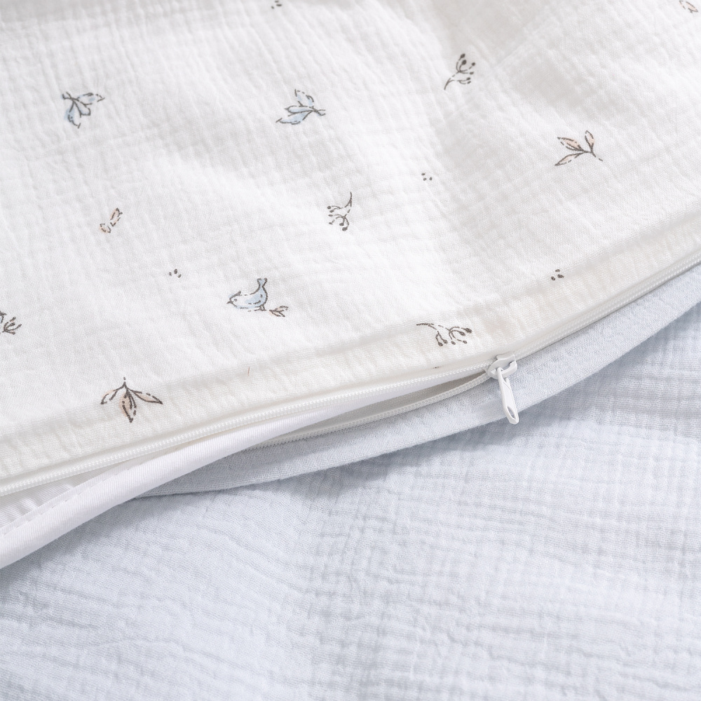 Perina комплект постельного белья Muslin Птички/Голубая пастель 3 предмета - фото  5