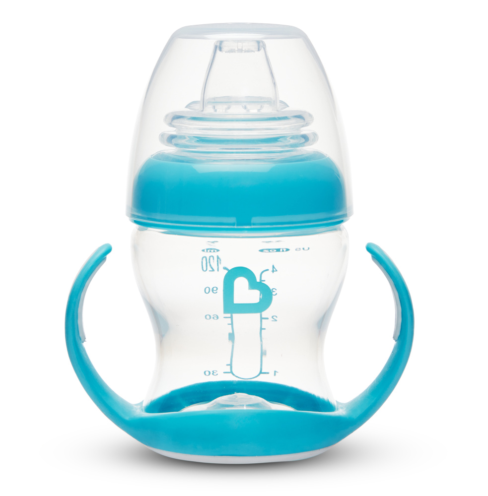 Munchkin обучающий поильник-чашка Gentle™ с ручками голубой (прозрачный) 4+ 120мл.  - фото  1