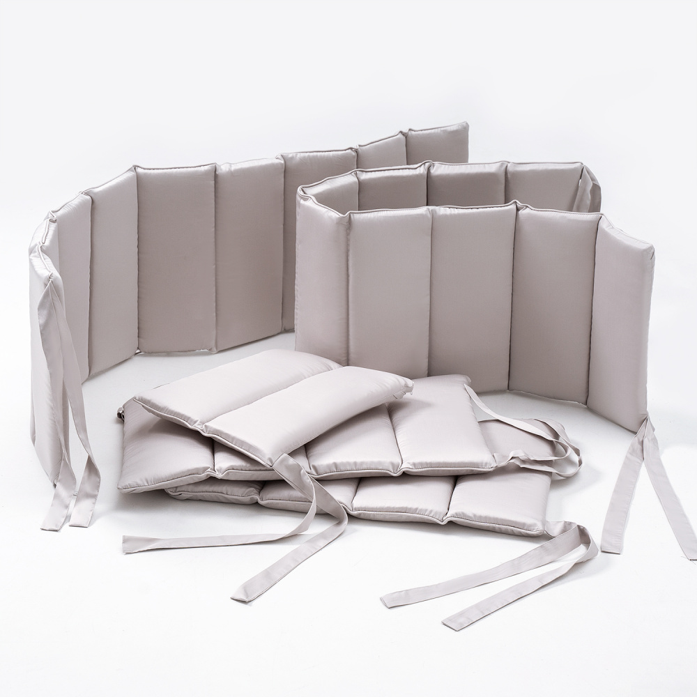 Perina защита для детской кроватки (фенс-бортик) &quot;Sateen Collection&quot; (жемчужно-серый)