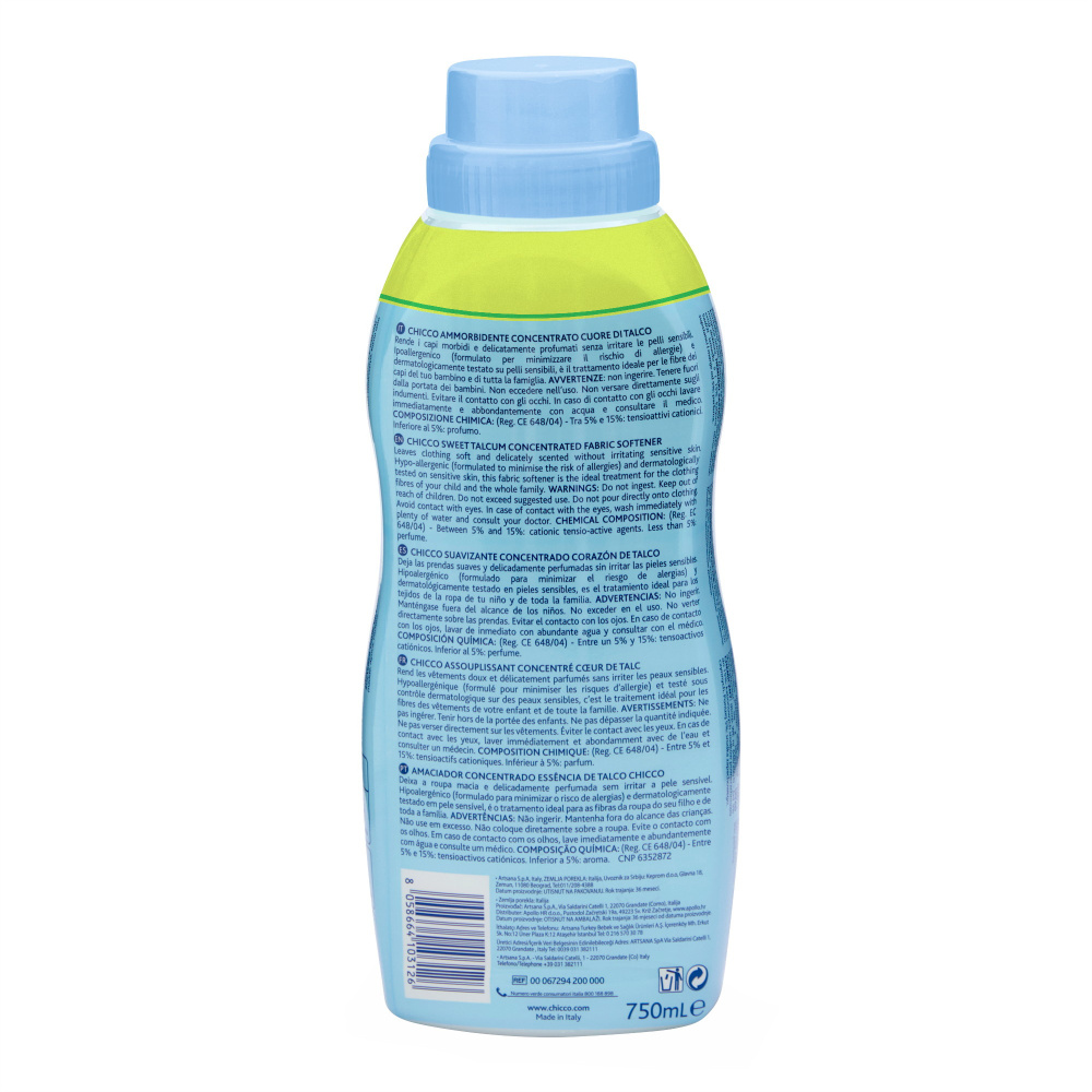 Chicco кондиционер 0+ для детского белья 750 мл Sweet Talcum Sensitive											 - фото  6