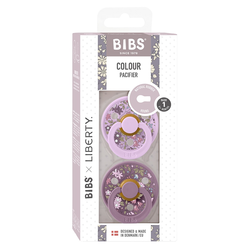 BIBS набор пустышек латексных Liberty Colour 2 штуки, Chamomile Lawn/Violet Sky