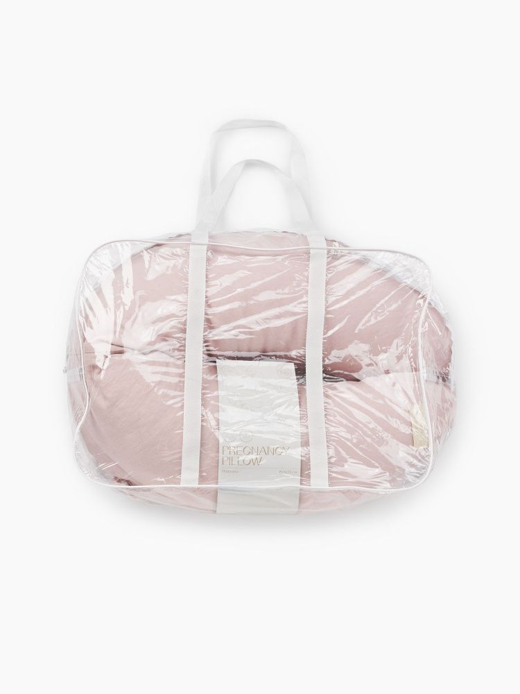 Happy Baby подушка для беременных из стираного льна pink