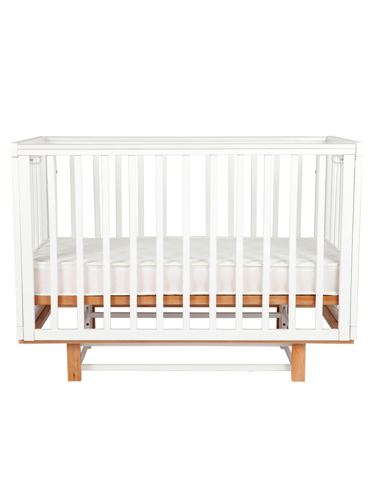 LIEL кровать с маятником приставная Union белый/натуральный - фото  2