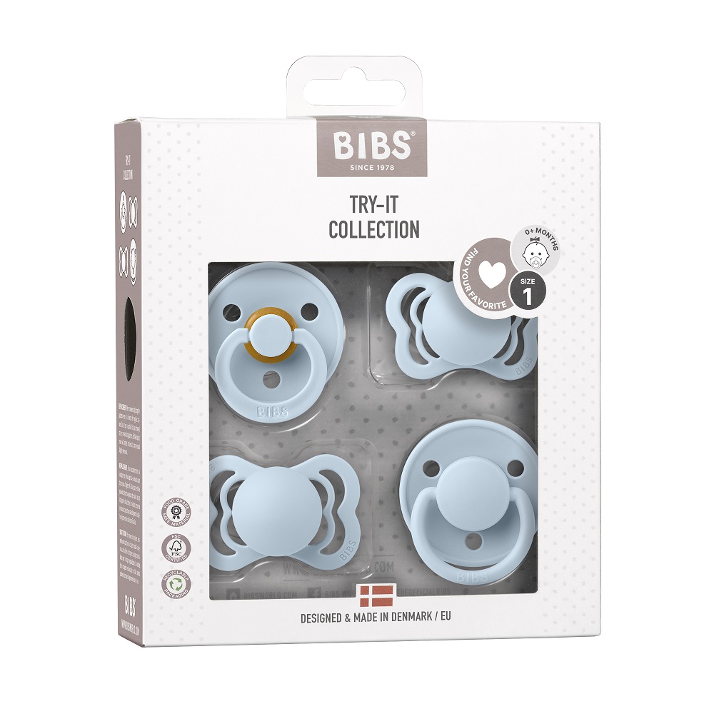 BIBS набор пустышек 0+ Try-it 4 штуки, Baby Blue - фото  5