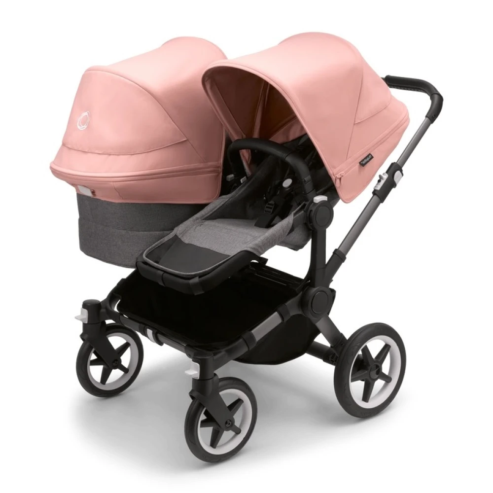 Bugaboo Donkey5 Twin коляска 2 в 1 Graphite/Grey Melange/Morning Pink - фото  7