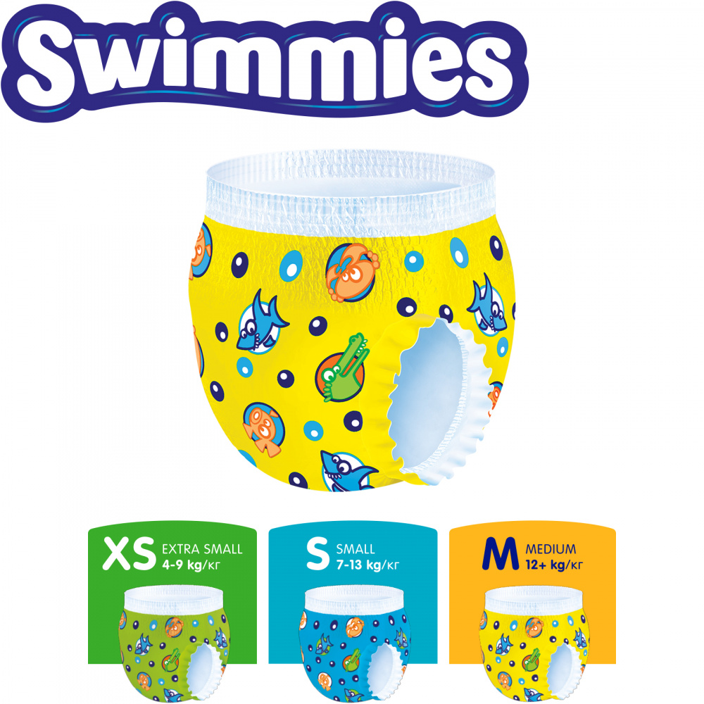Swimmies Детские трусики для плавания Medium (12 кг+) 11 шт.