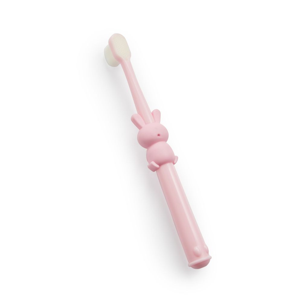 Happy Baby зубная щетка детская заяц, розовый - фото  2