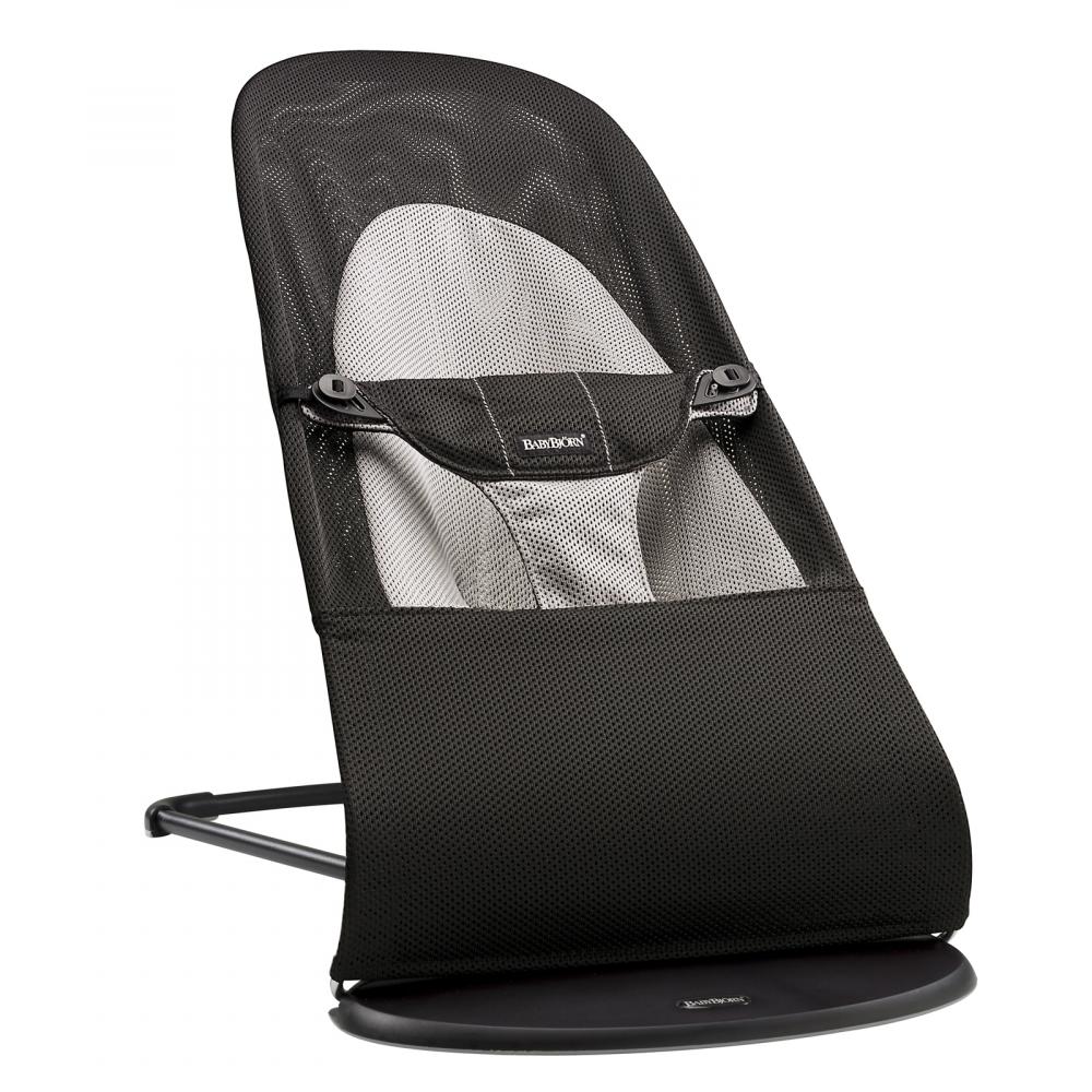 BabyBjorn Balance Soft Air кресло-шезлонг черный с серым