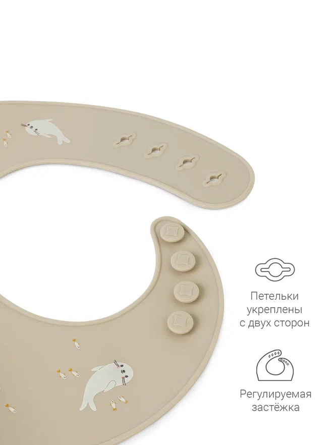 Edda нагрудник силиконовый, Тюлень - фото  6