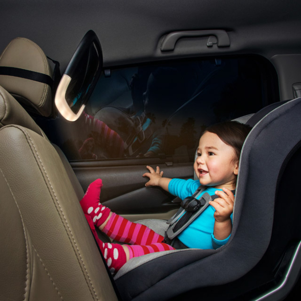 Brica munchkin зеркало контроля за ребёнком в автомобиле Night Light Baby In Sight Pivot Mirror