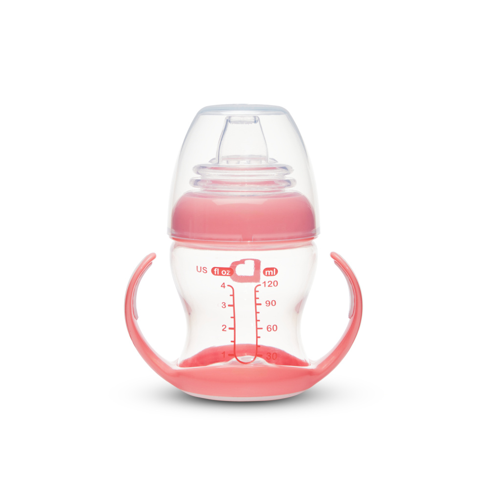 Munchkin обучающий поильник-чашка Gentle™ с ручками розовый (прозрачный) 4+ 120мл.  - фото  4