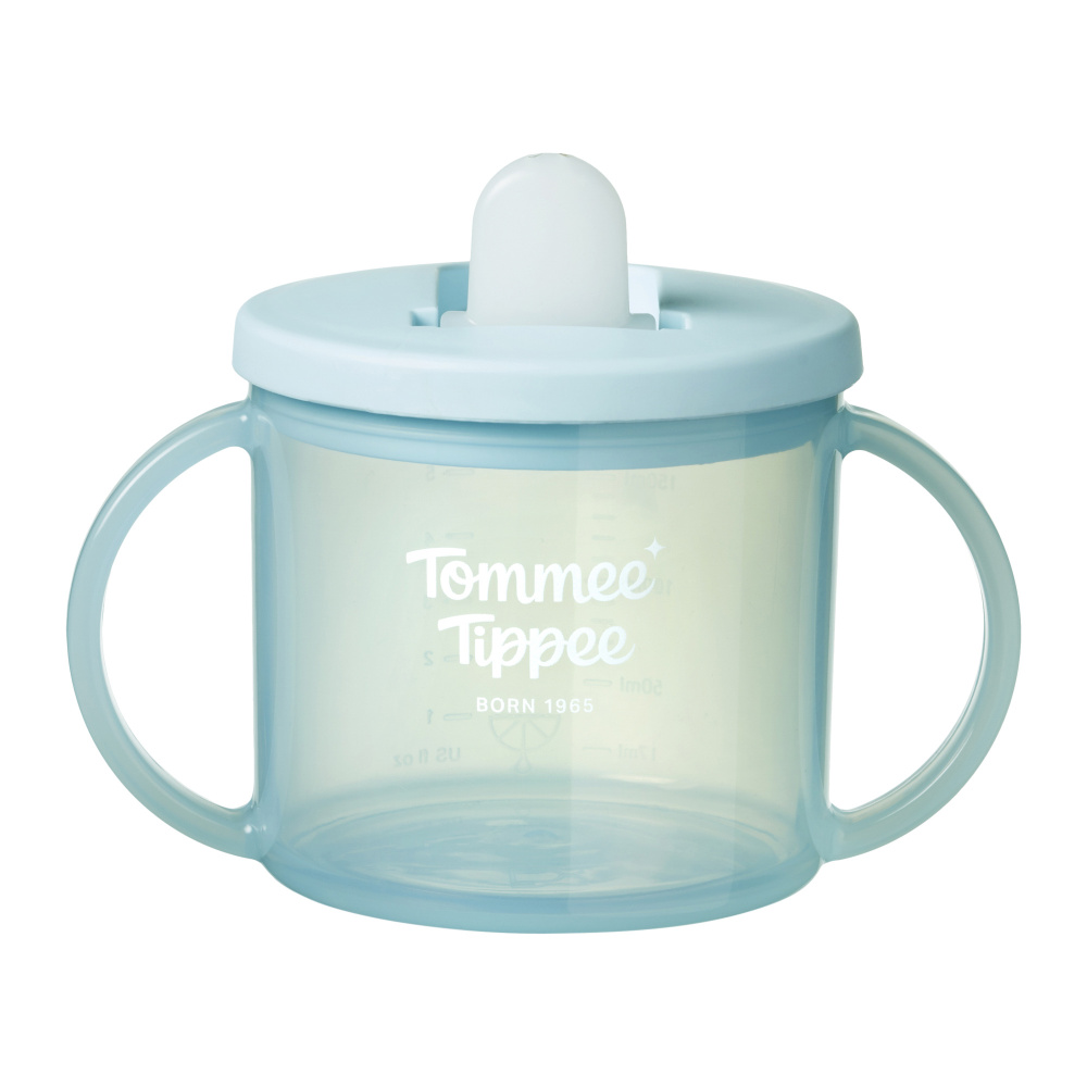 Tommee Tippee поильник, обучающая чашка с носиком и ручками, 190 мл, 4 м+, голубой 