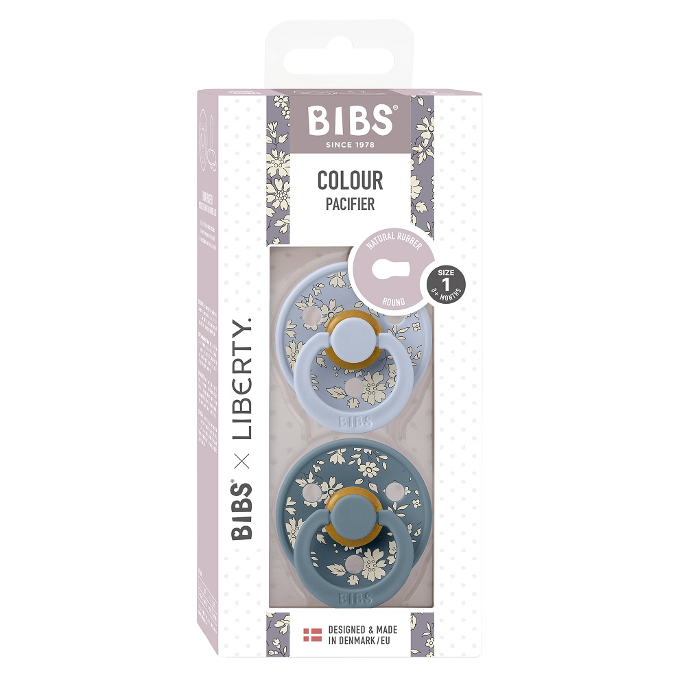 BIBS набор пустышек латексных Liberty Colour 2 штуки, Capel/Dusty Blue