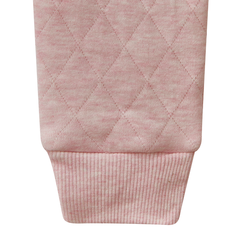 Babybu комбинезон стеганый с капюшоном Pale Pink Melange 100% органический хлопок - фото  3