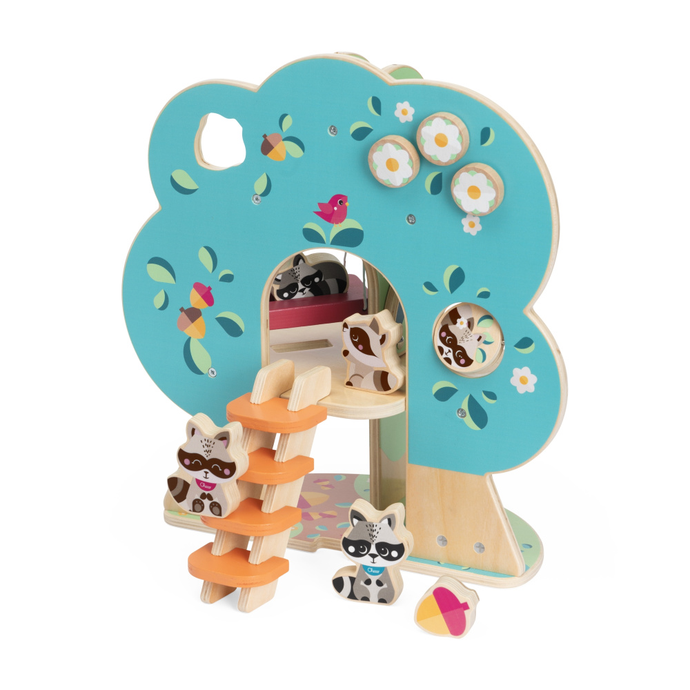 Chicco деревянные игрушки набор развивающий Домик Енотов - фото  2