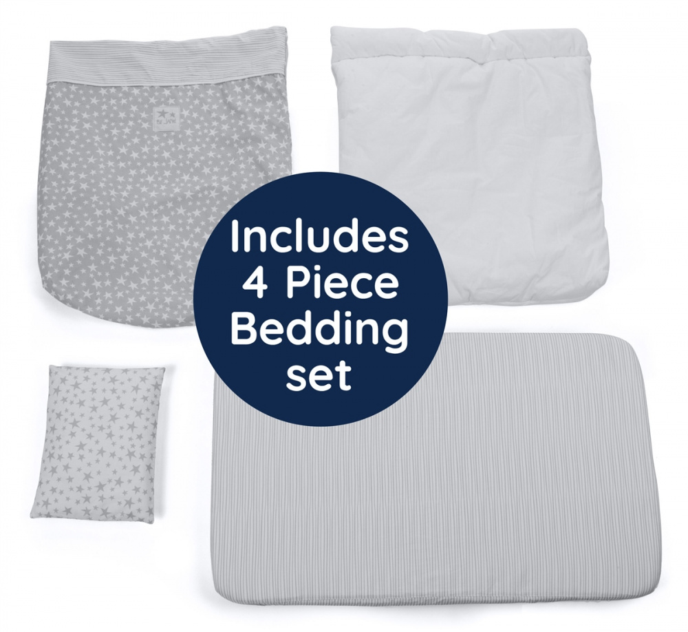 JANE кровать приставная 0+ с комплектом постельного белья Baby Side, Vichy Pearl - фото  6