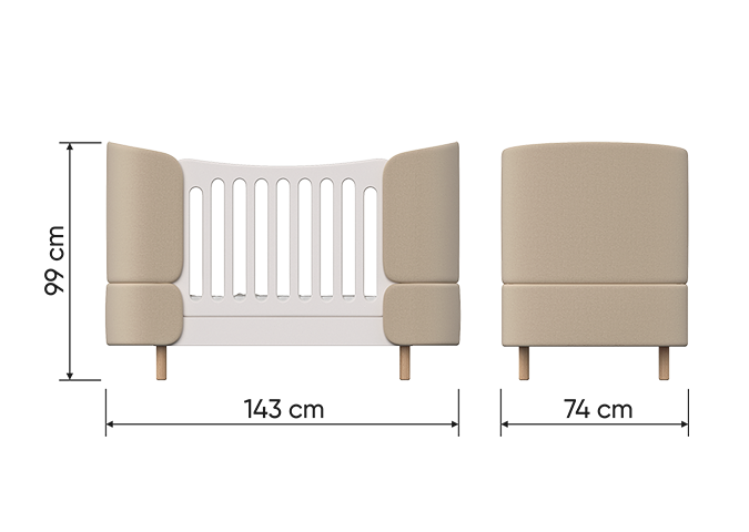 Ellipse кровать-трансформер Kidi Soft бежевый - фото  4