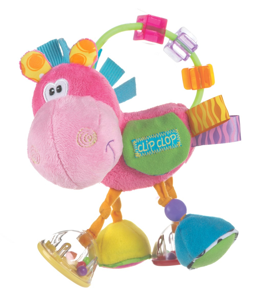 Playgro игрушка-погремушка Ослик розовый