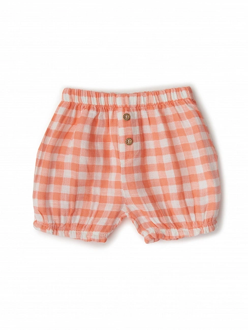 Babybu набор из 2-х предметов: майка и шорты PAPAYA GINGHAM 100% органический хлопок пИМА цвет бежев - фото  2