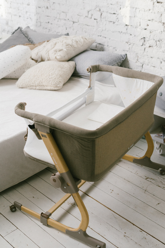 JANE кровать приставная 0+ с комплектом постельного белья Baby Side, Glitter Nature Edition - фото  4
