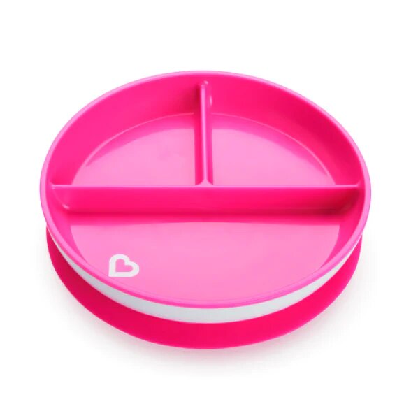 Munchkin тарелка детская на присоске секционная Stay Put™с 6 мес., розовая - фото  4