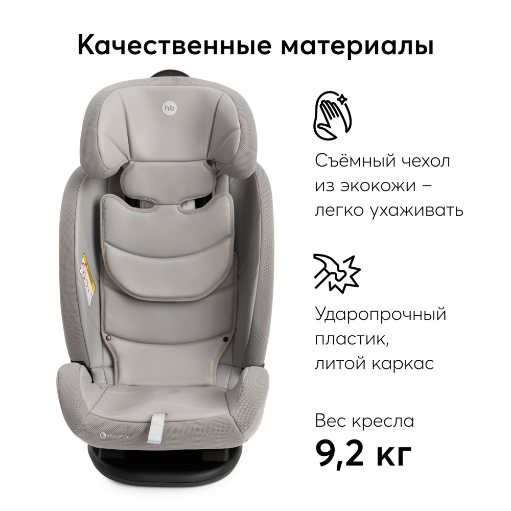 Happy Baby автокресло 0+ OREX grey (0-12 лет, до 36 кг) - фото  6