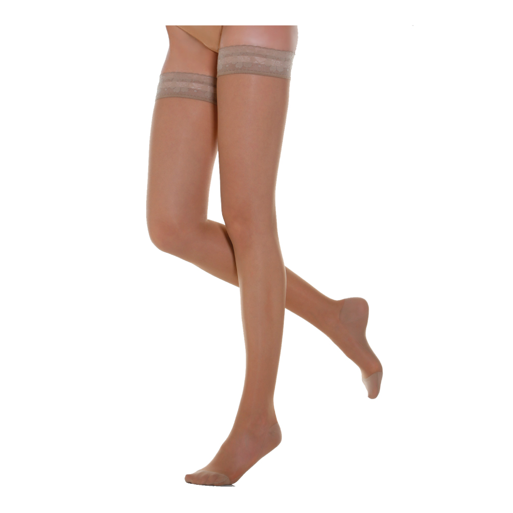 RELAXSAN чулки 1 класс компрессии Stay-up LADY на резинке цвет телесный - фото  1
