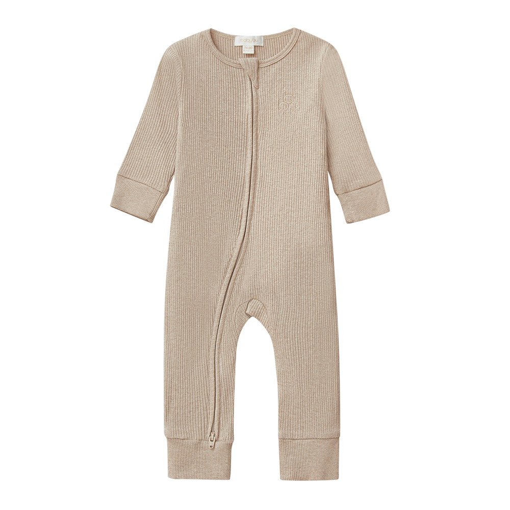 Babybu комбинезон на молнии Biscuit Melange 100% органический хлопок - фото  1