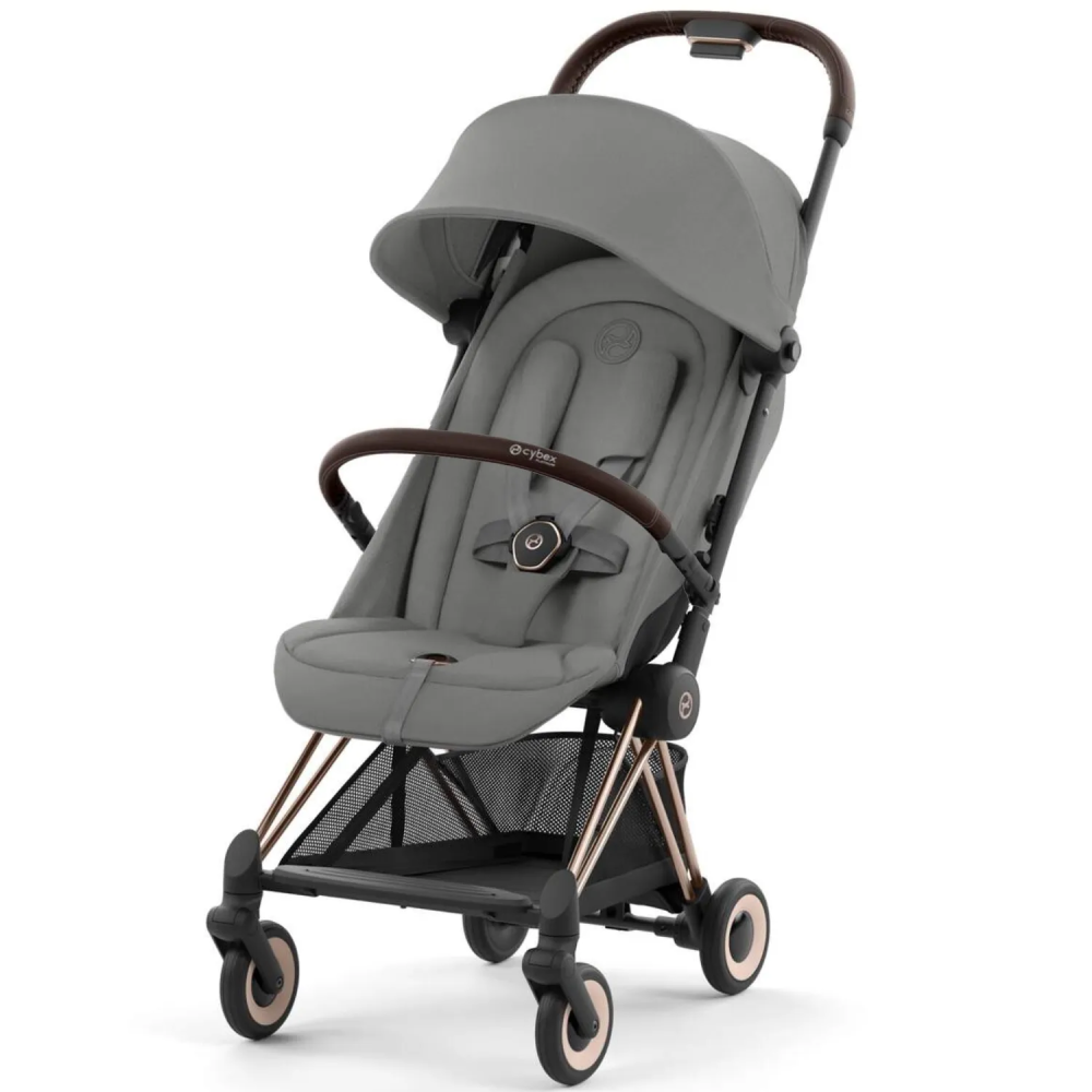 Cybex Коляска Coya Rosegold Mirage Grey с дождевиком и бампером