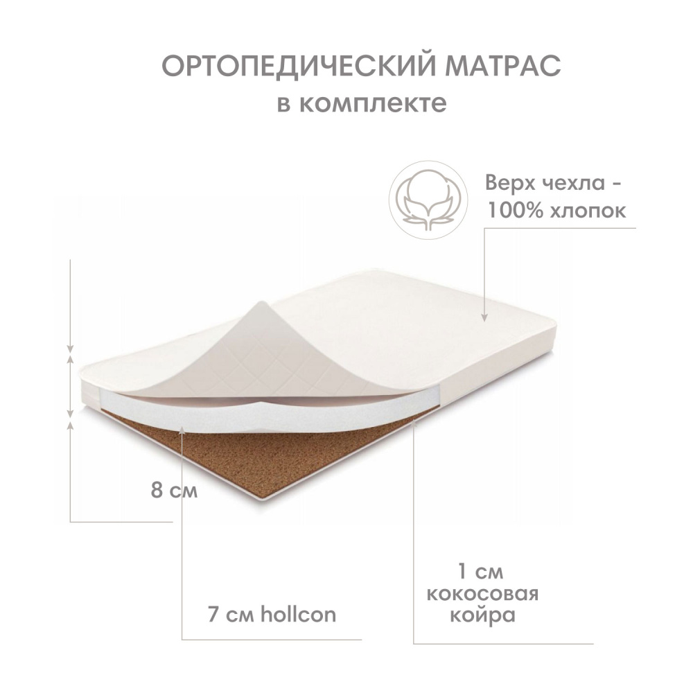 OLANT BABY кровать детская с матрасом Elvis, Black amber - фото  8