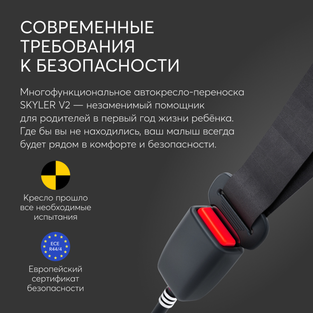 Happy Baby автокресло 0+ SKYLER V2 true black (0-12 мес, до 13 кг) - фото  10