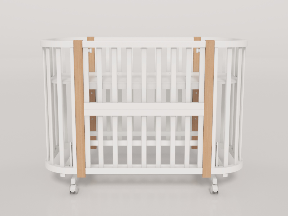 OLANT BABY кровать-трансформер с маятником Vila белый/бук