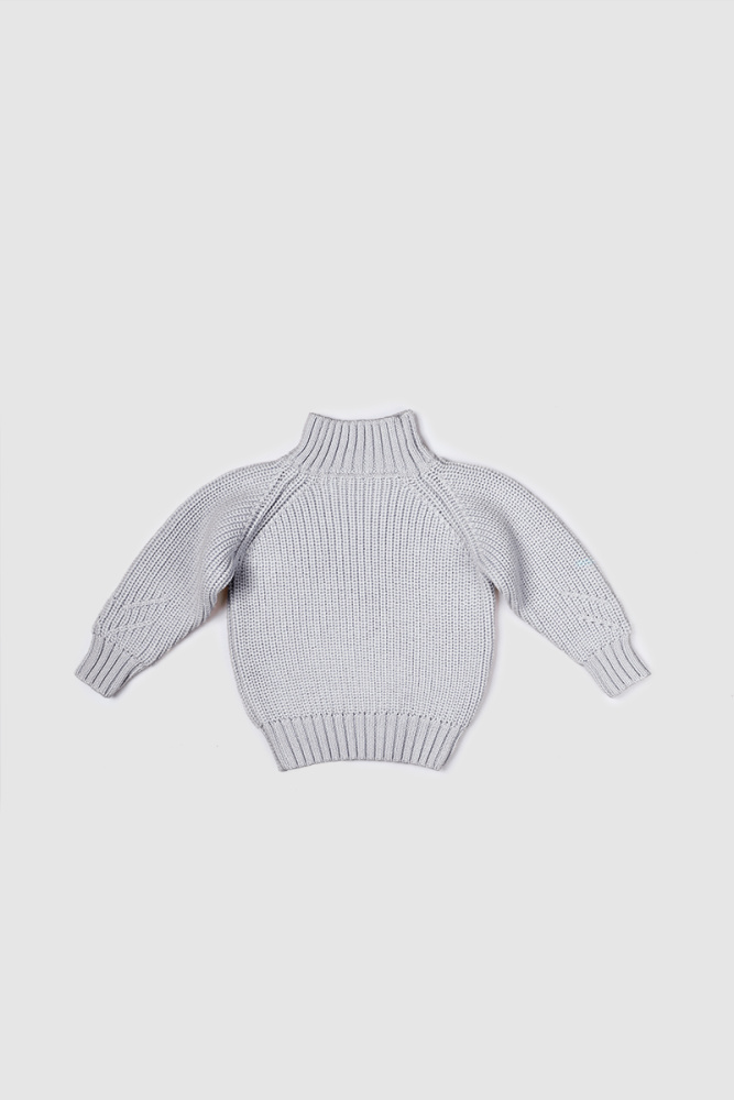Mimibaby свитер 100% шерсть с воротом цвет стальной