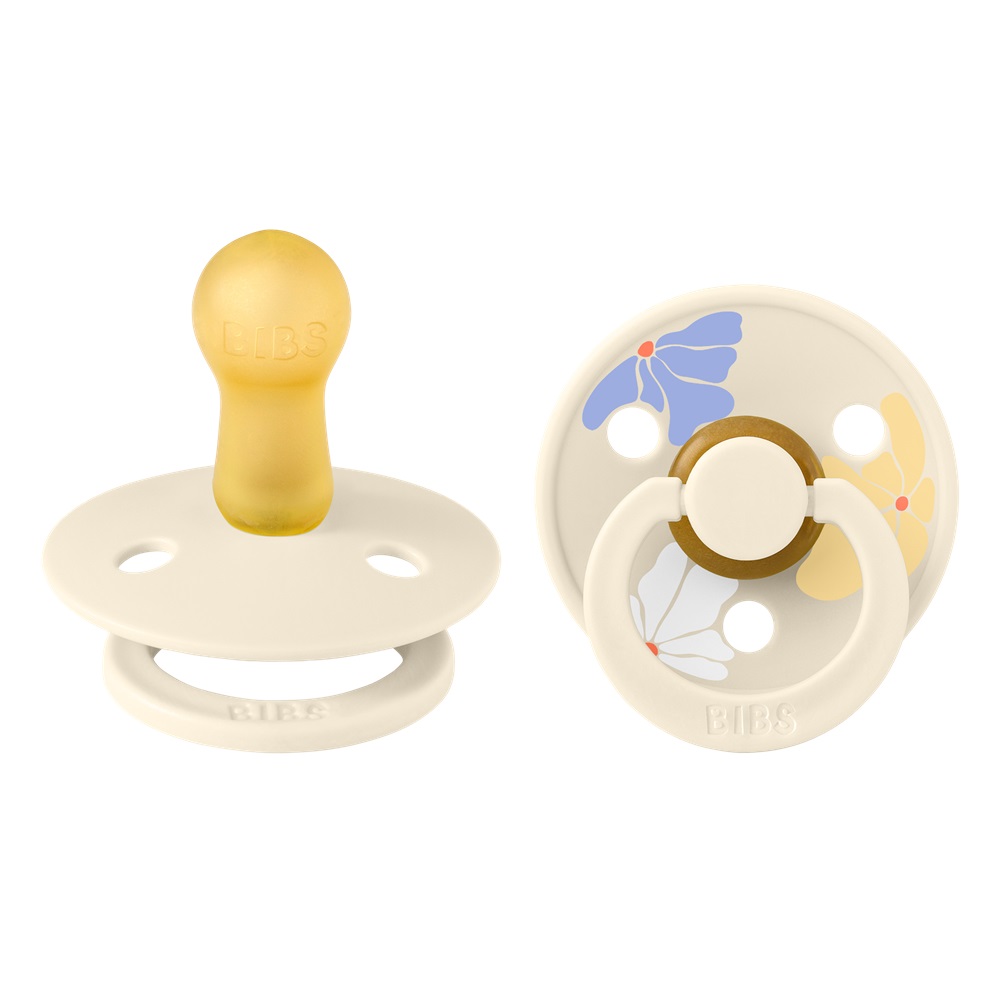 BIBS набор пустышек латексных Studio Colour, 2 штуки Morning Bloom/Ivory - фото  3