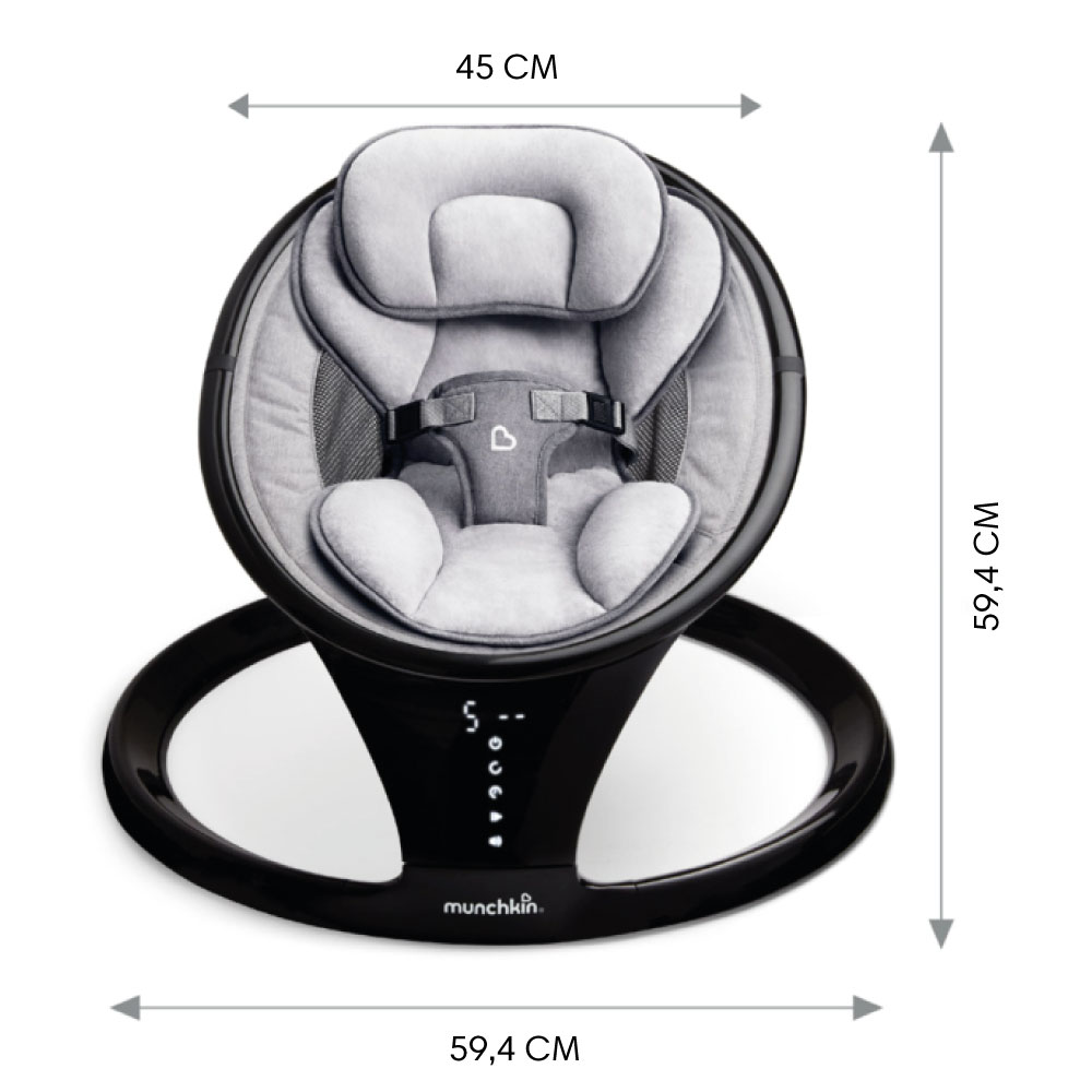 Munchkin шезлонг ультралегкий для новорожденных Swing с поддержкой Bluetooth®. черный - фото  8