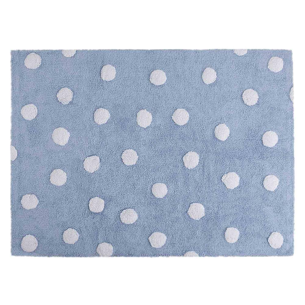 Lorena Canals ковер хлопковый Polka Dots голубой-белый 120*160