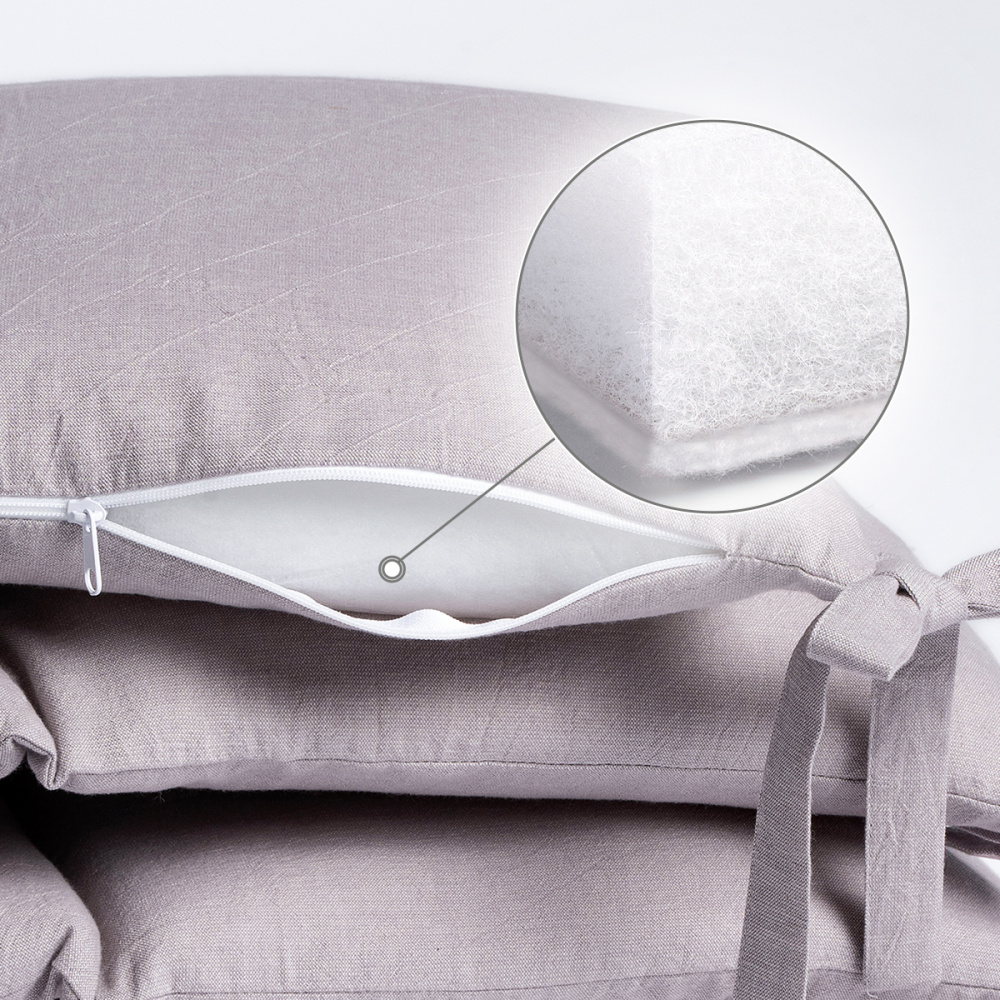 Perina защита для детской кроватки (бампер универсальный) "Soft Cotton" (серо-лиловый)  - фото  6